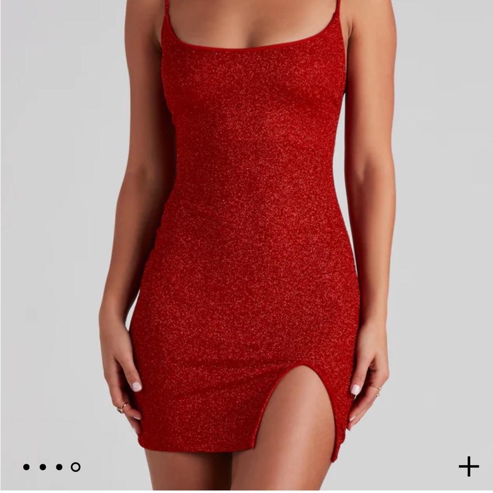 Windsor red glitter mini dress